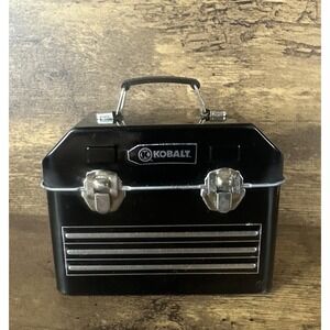 Rare Kobalt Mini Black Toolbox/Lunchbox Tin Gift Card Holder Box  4" x 4" Clean